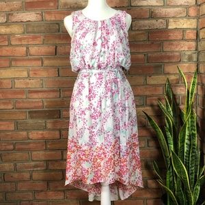 Max Studio Sheer High-Low Sleeveless Dress